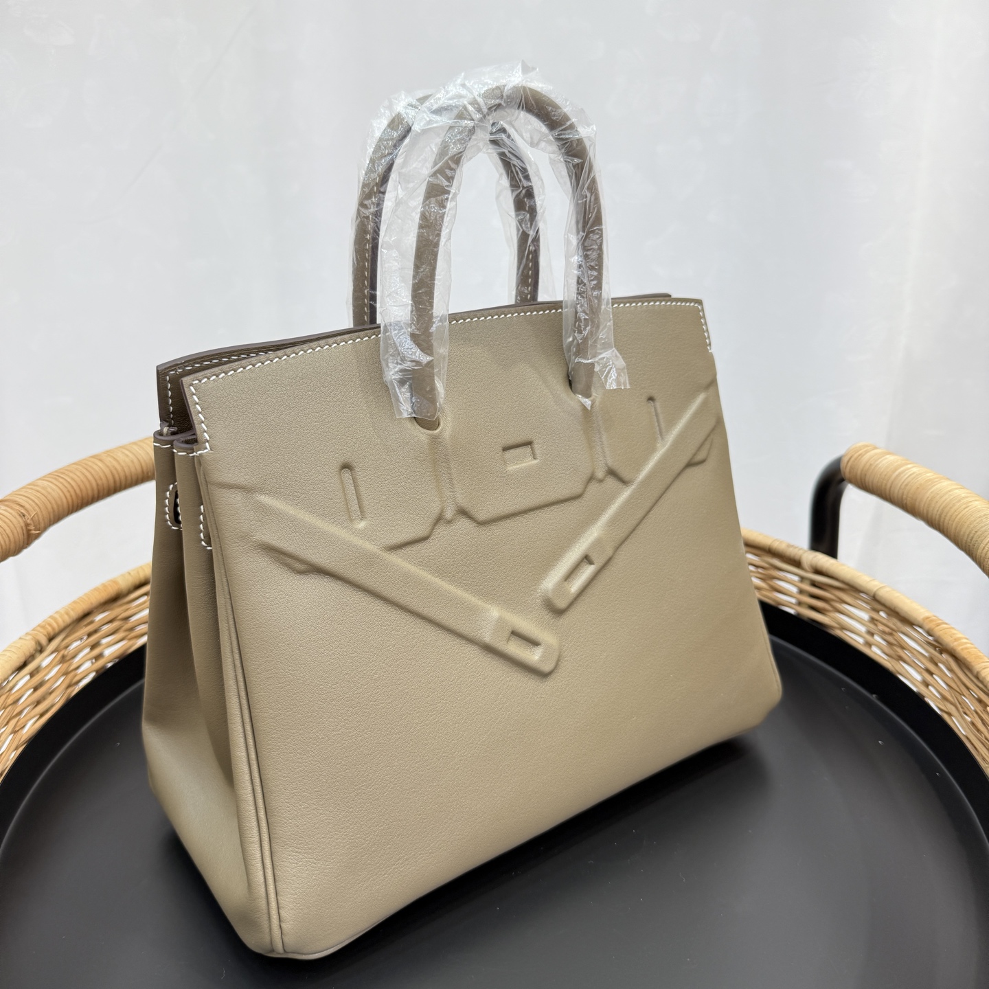 愛馬仕高仿包幻影鉑金包 25cm 原廠進口Swift皮【大象灰】銀扣 限量版的图片-高仿愛馬仕包包Hermes、高仿愛馬仕女包Hermes