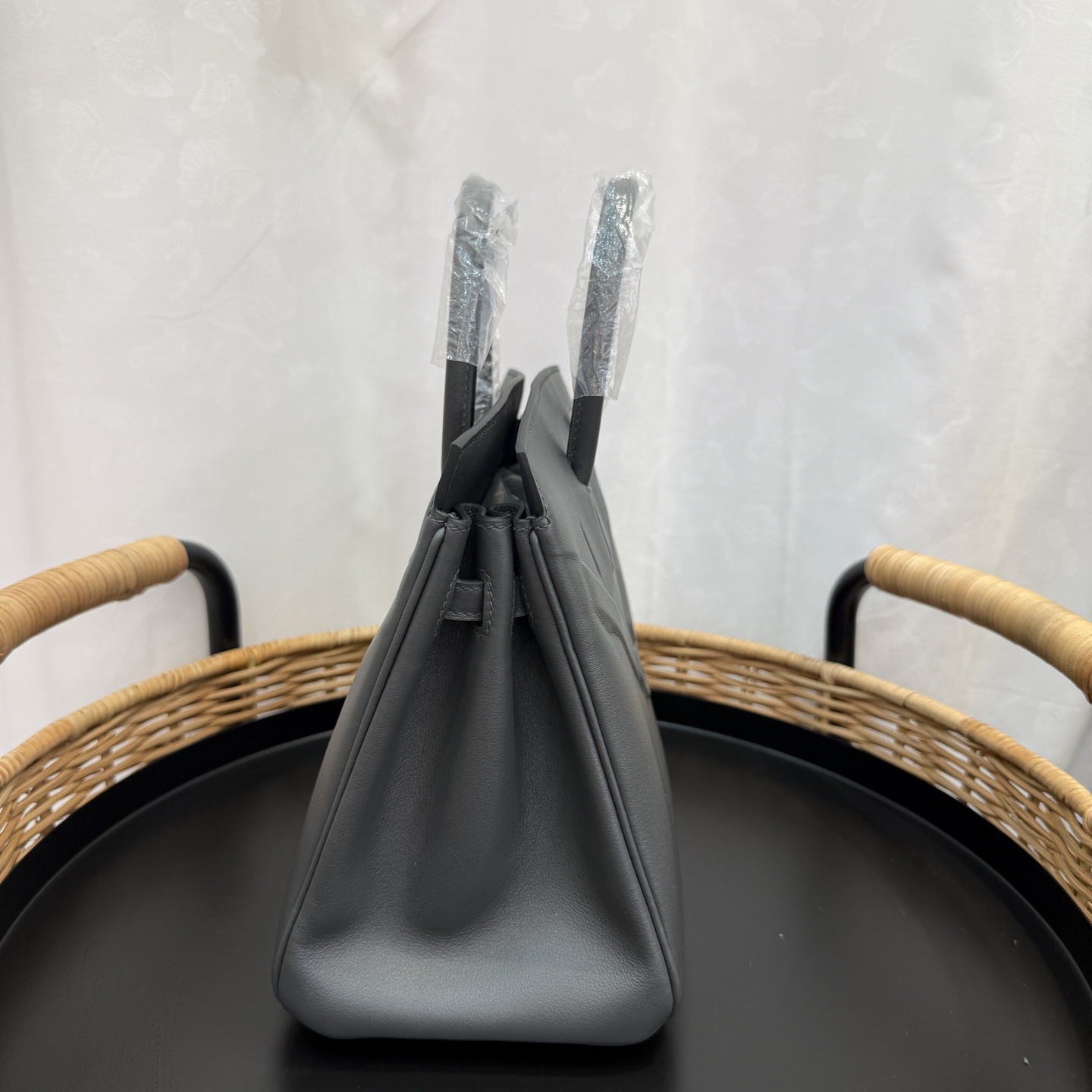 幻影鉑金包 25cm 原廠進口Swift皮【石墨灰】銀扣愛馬仕高仿包 手工蠟線縫製 頂級工藝的图片-高仿愛馬仕包包Hermes、高仿愛馬仕女包Hermes