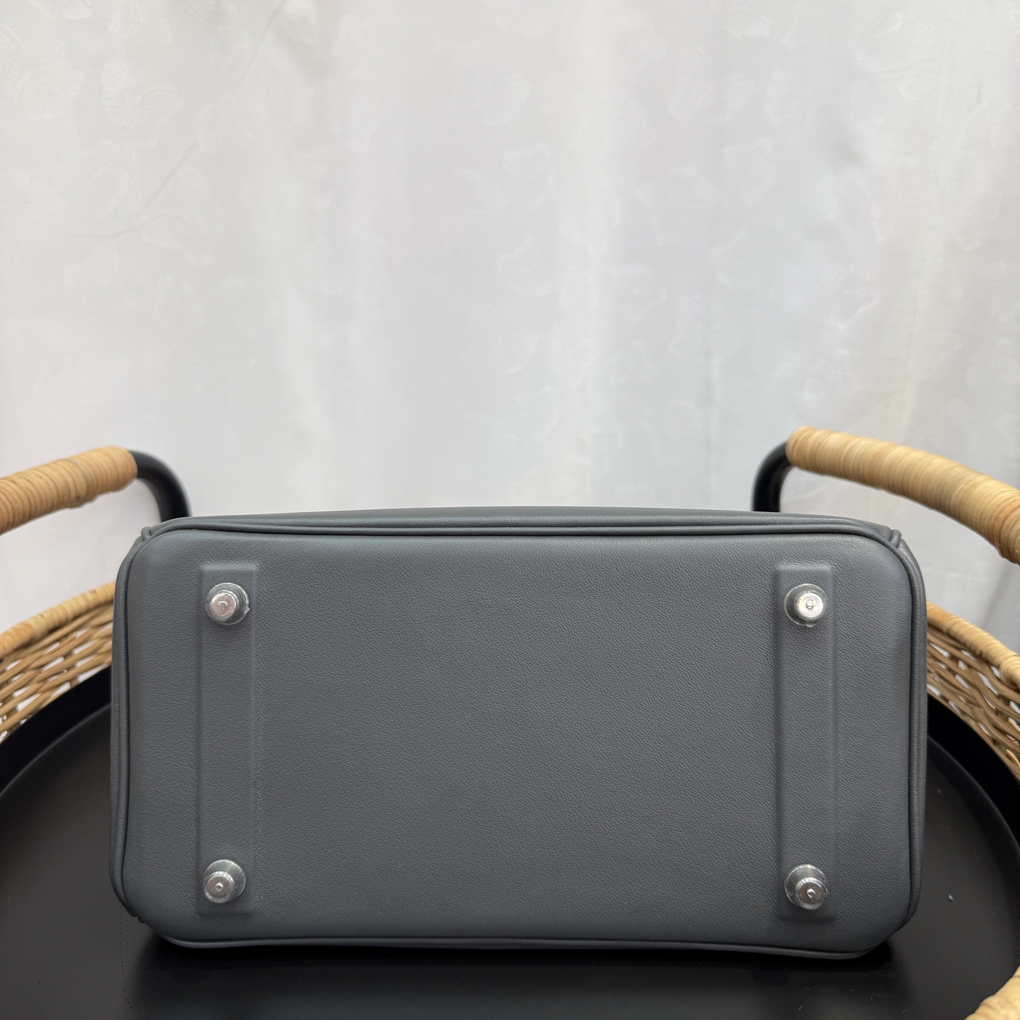 幻影鉑金包 25cm 原廠進口Swift皮【石墨灰】銀扣愛馬仕高仿包 手工蠟線縫製 頂級工藝的图片-高仿愛馬仕包包Hermes、高仿愛馬仕女包Hermes