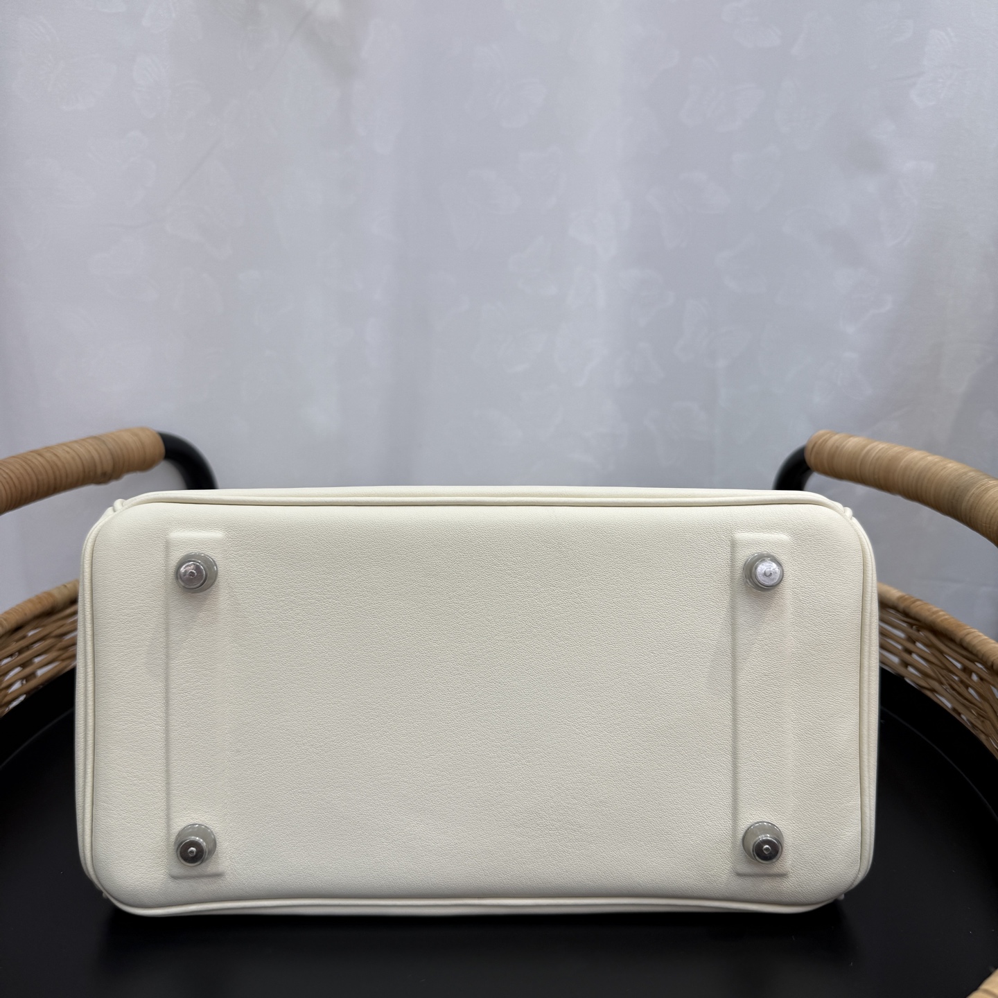 愛馬仕高仿包幻影鉑金包 25cm 原廠進口Swift皮【奶油白】銀扣的图片-高仿愛馬仕包包Hermes、高仿愛馬仕女包Hermes