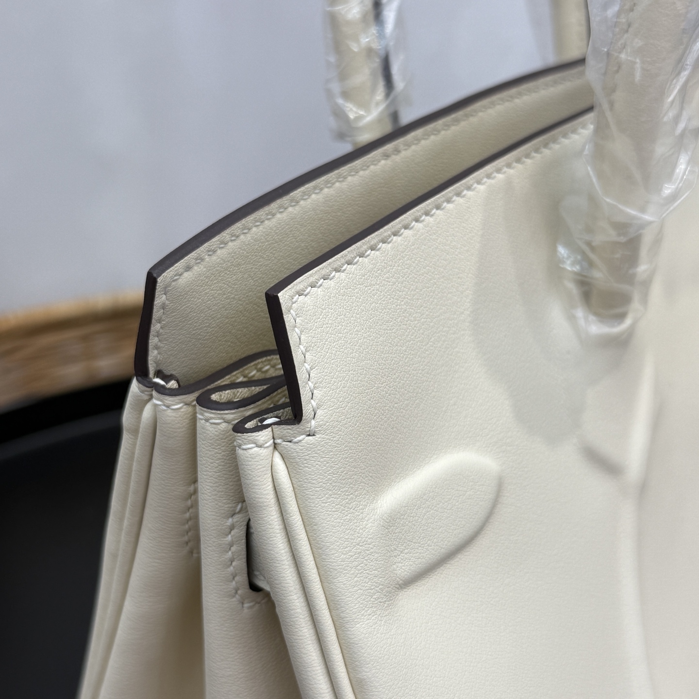 愛馬仕高仿包幻影鉑金包 25cm 原廠進口Swift皮【奶油白】銀扣的图片-高仿愛馬仕包包Hermes、高仿愛馬仕女包Hermes