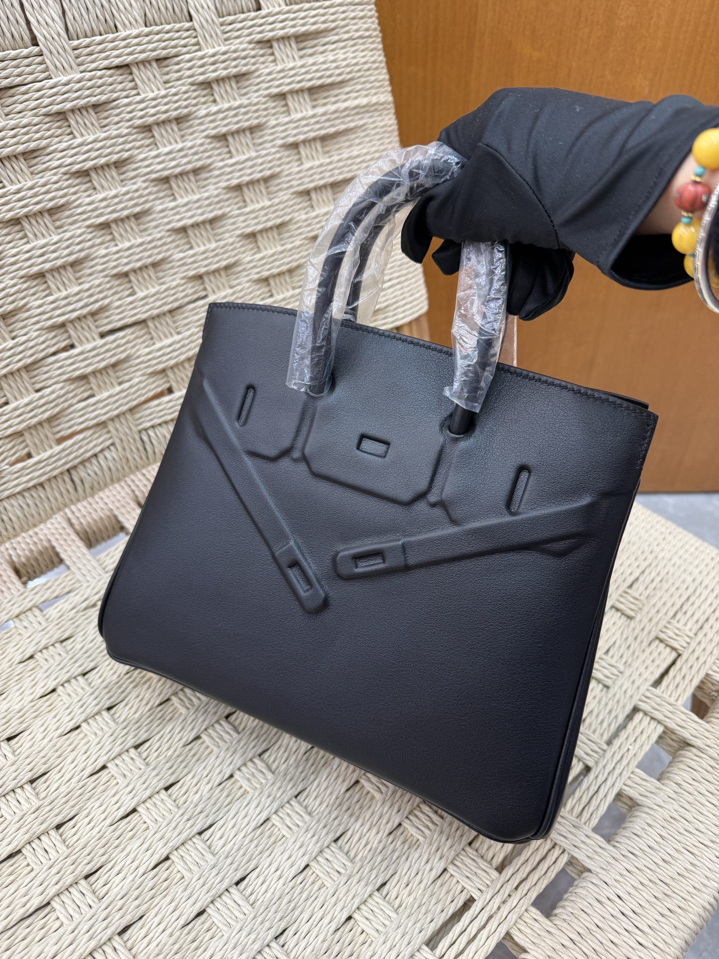 愛馬仕原單包幻影鉑金包 25cm 原廠進口Swift皮【黑色】銀扣 限量版 專櫃同步的图片-高仿愛馬仕包包Hermes、高仿愛馬仕女包Hermes