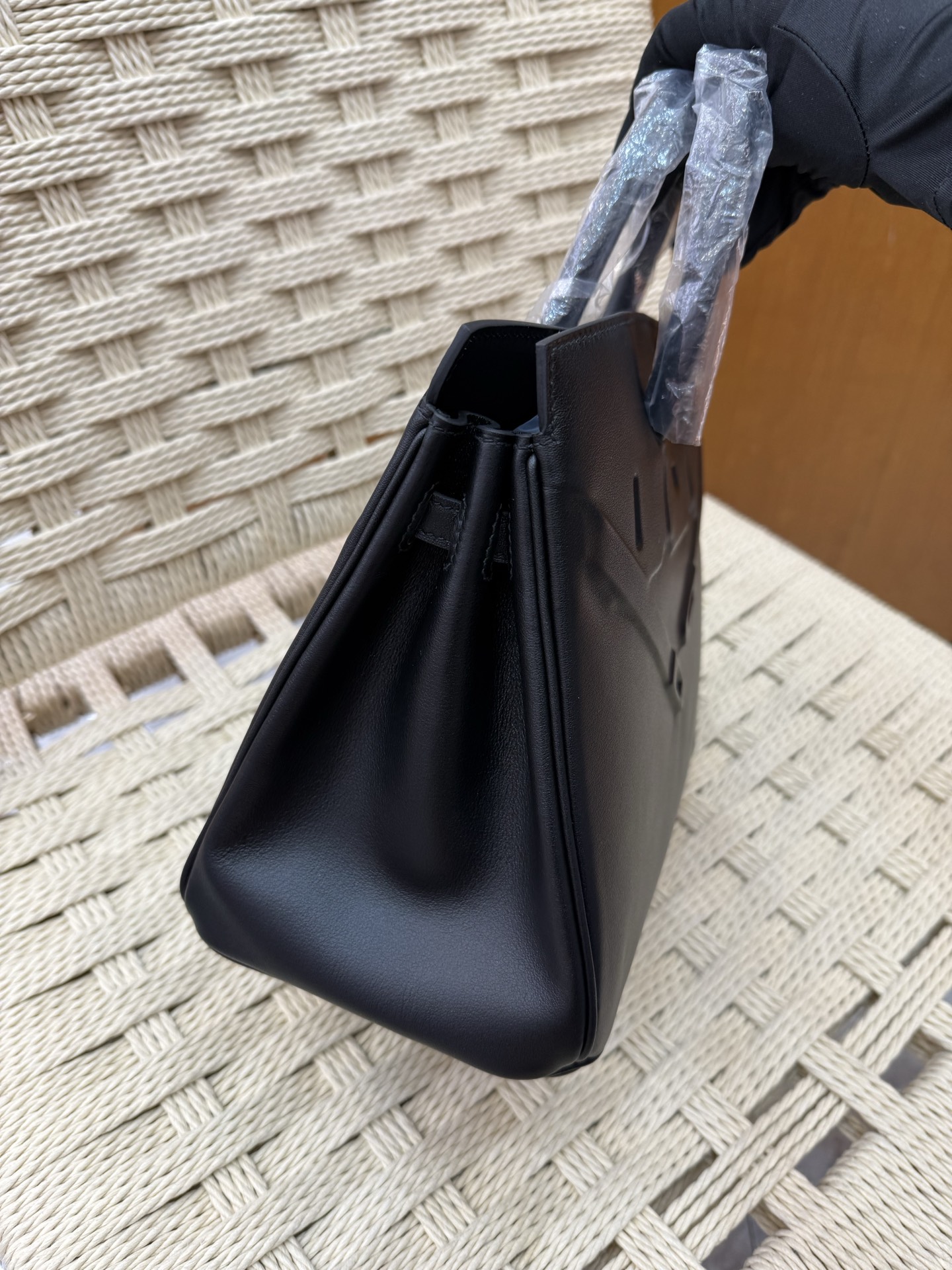 愛馬仕原單包幻影鉑金包 25cm 原廠進口Swift皮【黑色】銀扣 限量版 專櫃同步的图片-高仿愛馬仕包包Hermes、高仿愛馬仕女包Hermes