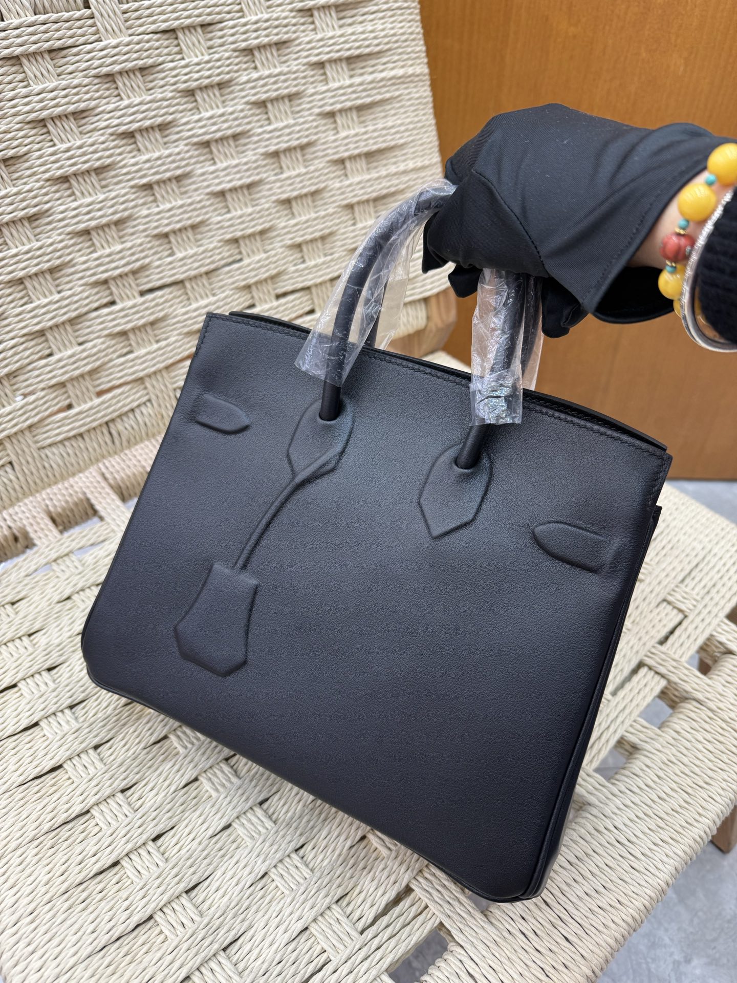 愛馬仕原單包幻影鉑金包 25cm 原廠進口Swift皮【黑色】銀扣 限量版 專櫃同步的图片-高仿愛馬仕包包Hermes、高仿愛馬仕女包Hermes