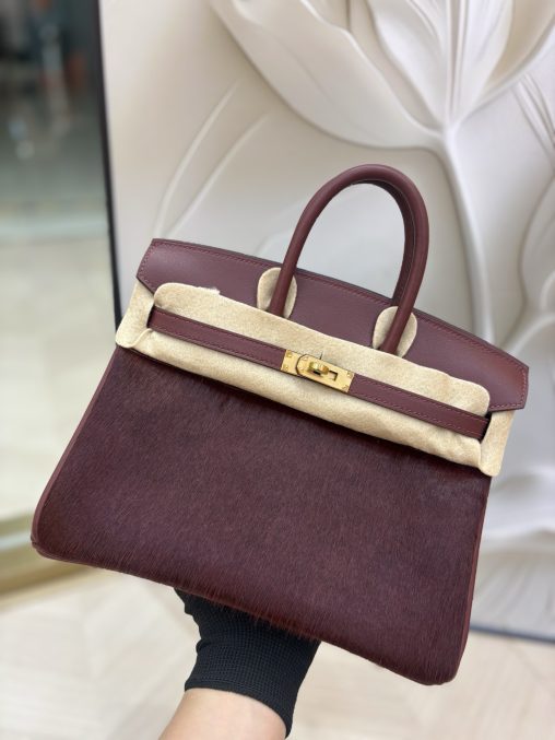 頂級原單包愛馬仕原廠進口Swift皮拼馬毛【愛馬仕紅】金銀扣 手工釘