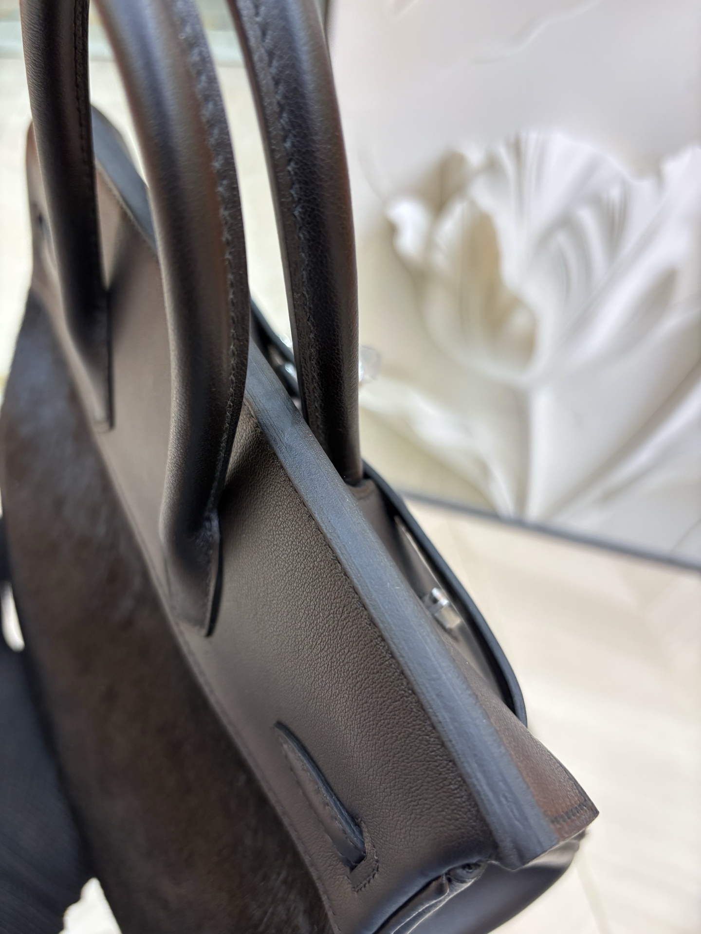 愛馬仕原單包包Birkin 鉑金 25/30cm 原廠進口Swift皮拼馬毛【黑色】金銀扣的图片-高仿愛馬仕包包Hermes、高仿愛馬仕女包Hermes