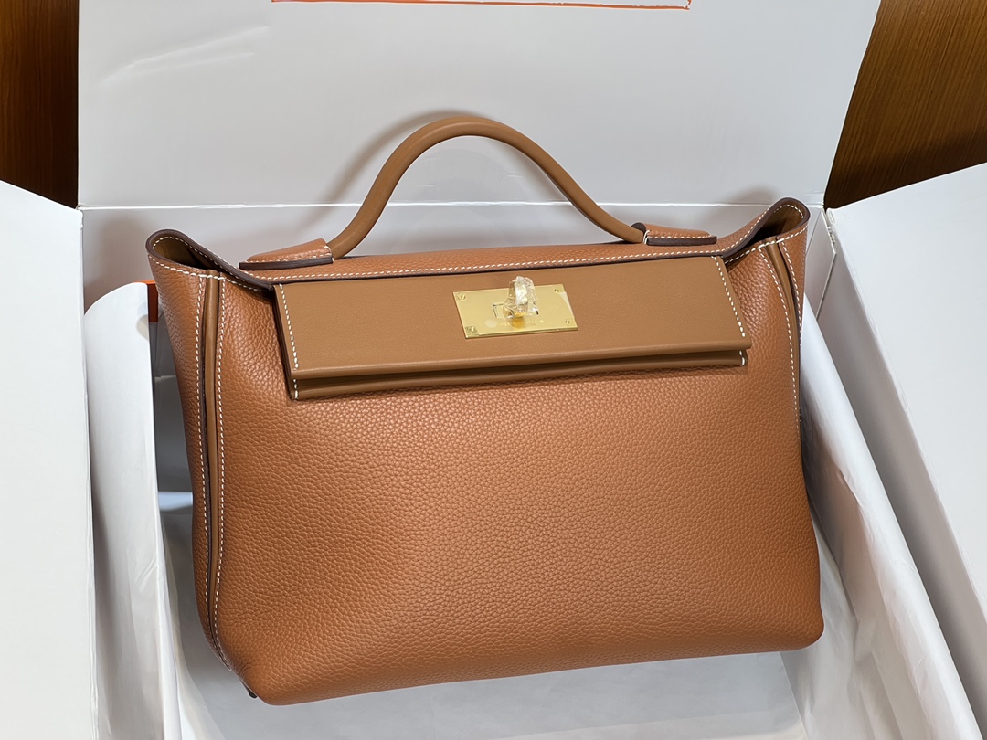 愛馬仕原單包包Kelly 2424 大號 29cm 原廠進口Togo皮【金棕】 專櫃同步的图片-高仿愛馬仕包包Hermes、高仿愛馬仕女包Hermes