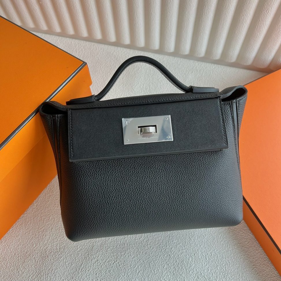 原單包包愛馬仕mini Kelly 2424 21cm 原廠進口Evercolor皮【黑色】