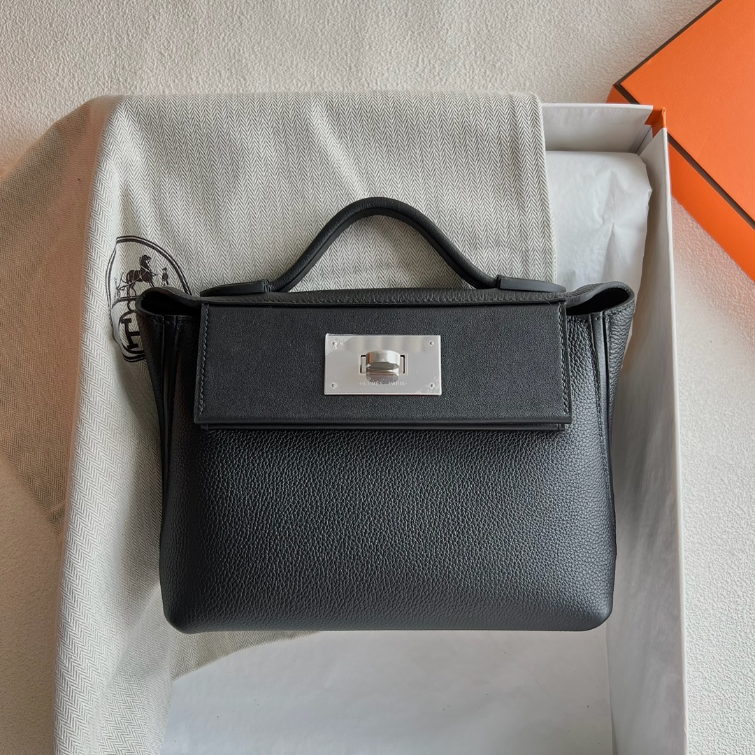 原單包包愛馬仕mini Kelly 2424 21cm 原廠進口Evercolor皮【黑色】的图片-高仿愛馬仕包包Hermes、高仿愛馬仕女包Hermes