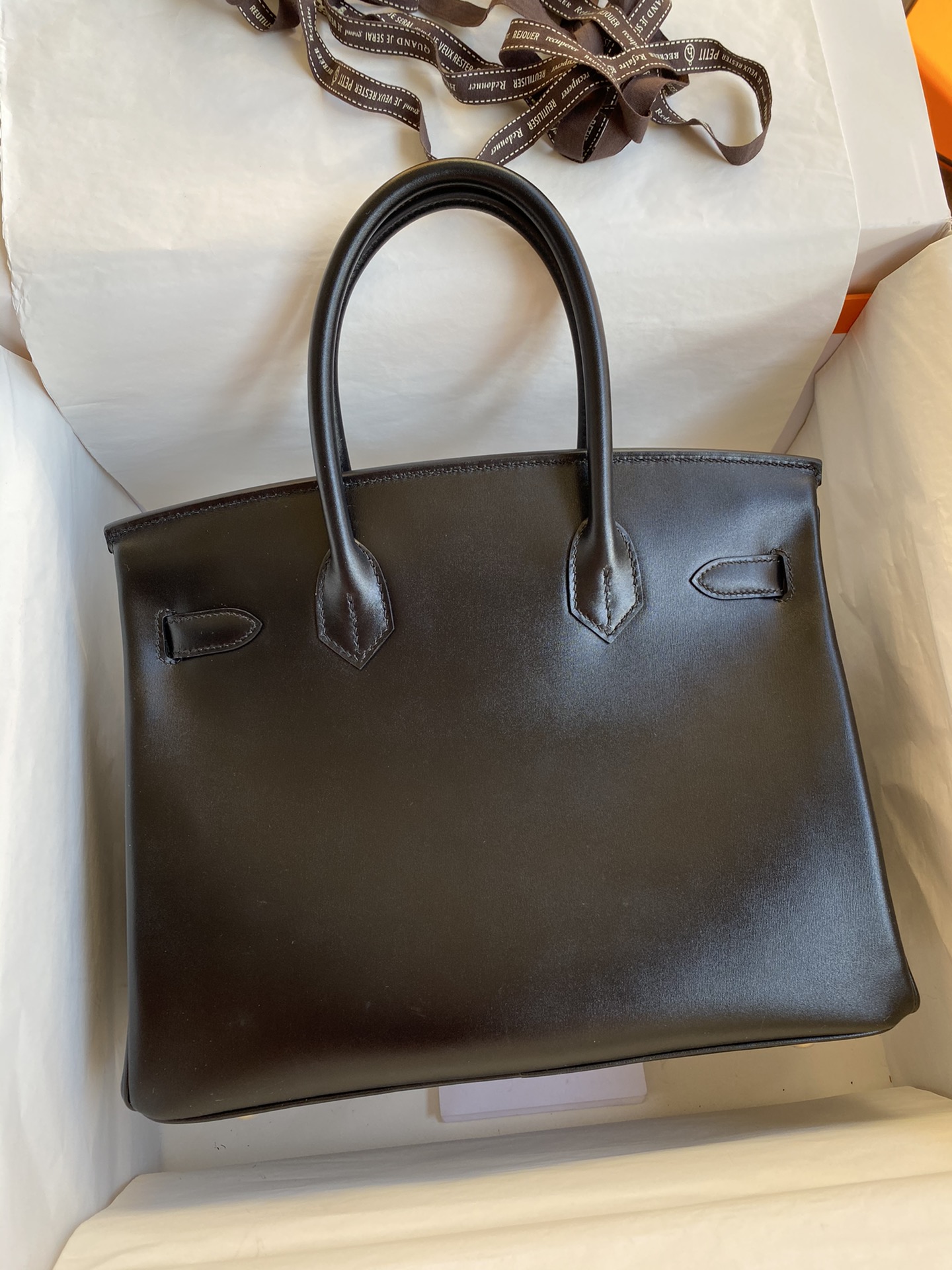 Birkin 鉑金頂級高仿包愛馬仕 30cm 原廠進口亮面Box皮【黑色】金扣的图片-高仿愛馬仕包包Hermes、高仿愛馬仕女包Hermes