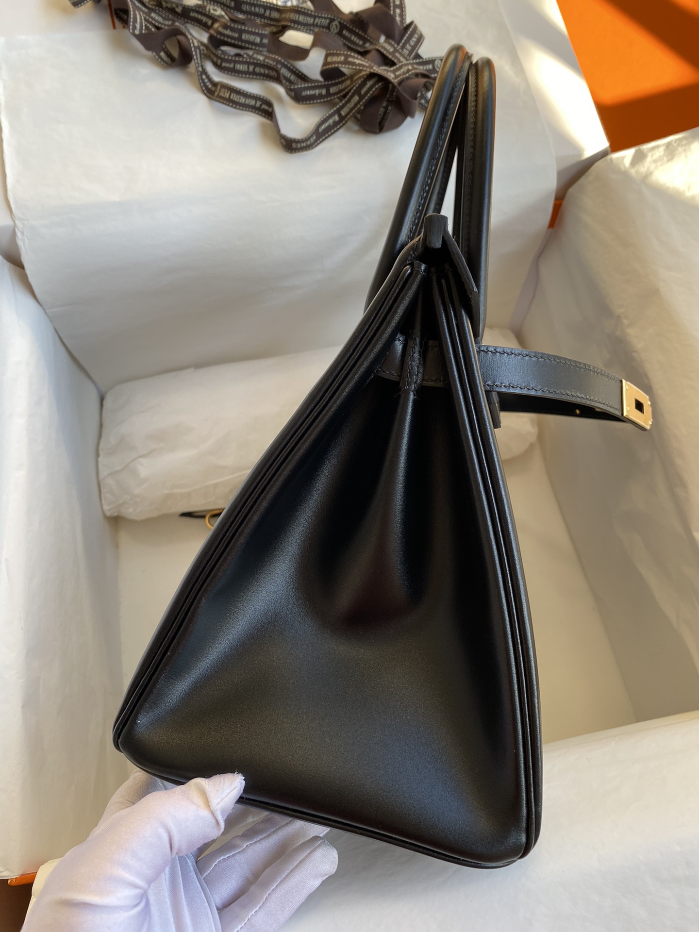 Birkin 鉑金頂級高仿包愛馬仕 30cm 原廠進口亮面Box皮【黑色】金扣的图片-高仿愛馬仕包包Hermes、高仿愛馬仕女包Hermes