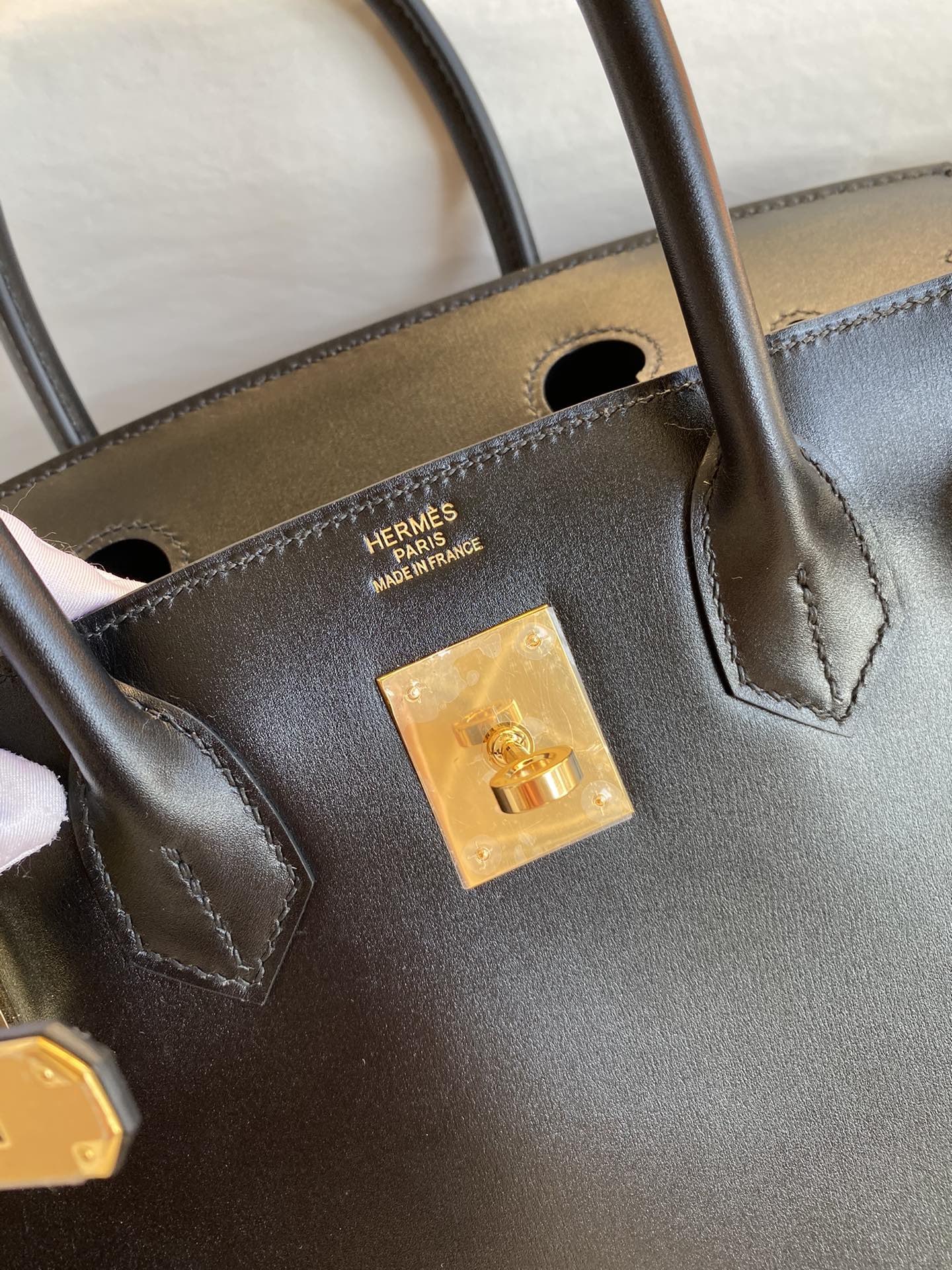 Birkin 鉑金頂級高仿包愛馬仕 30cm 原廠進口亮面Box皮【黑色】金扣的图片-高仿愛馬仕包包Hermes、高仿愛馬仕女包Hermes