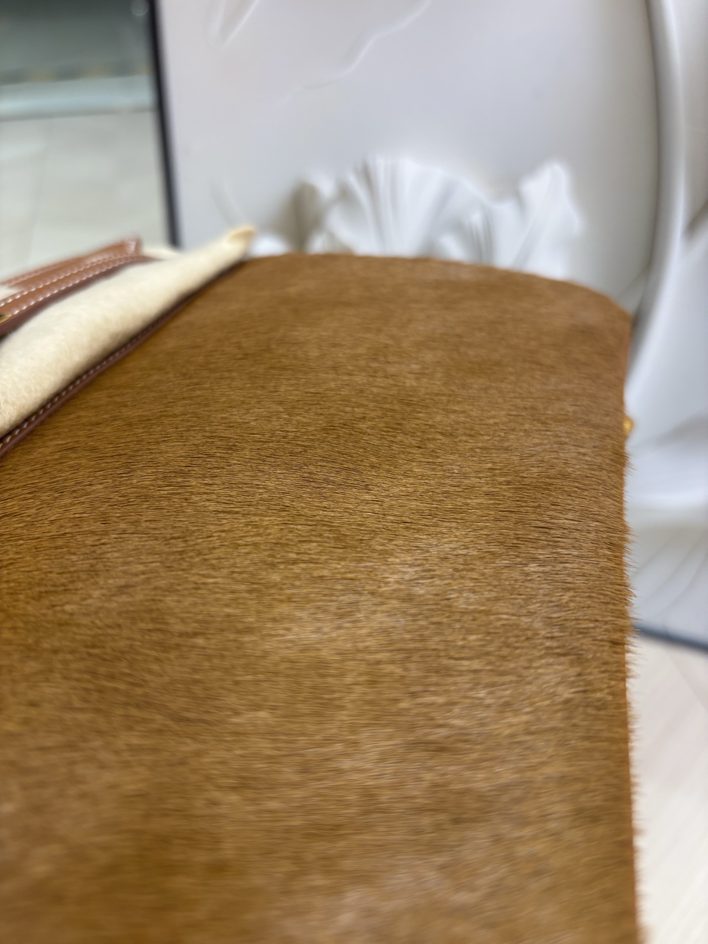 Birkin 鉑金 原廠進口Swift皮拼馬毛【金棕】金銀扣愛馬仕一比一高仿包包的图片-高仿愛馬仕包包Hermes、高仿愛馬仕女包Hermes