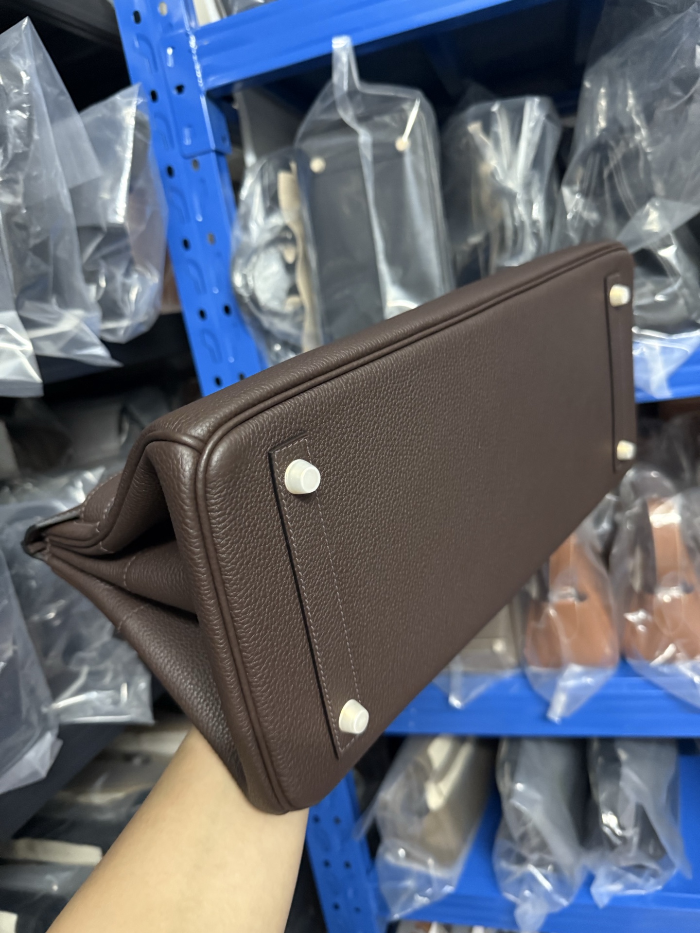 愛馬仕頂級高仿包 鉑金 42cm 原廠進口Togo皮【烏木色】金/銀扣的图片-高仿愛馬仕包包Hermes、高仿愛馬仕女包Hermes