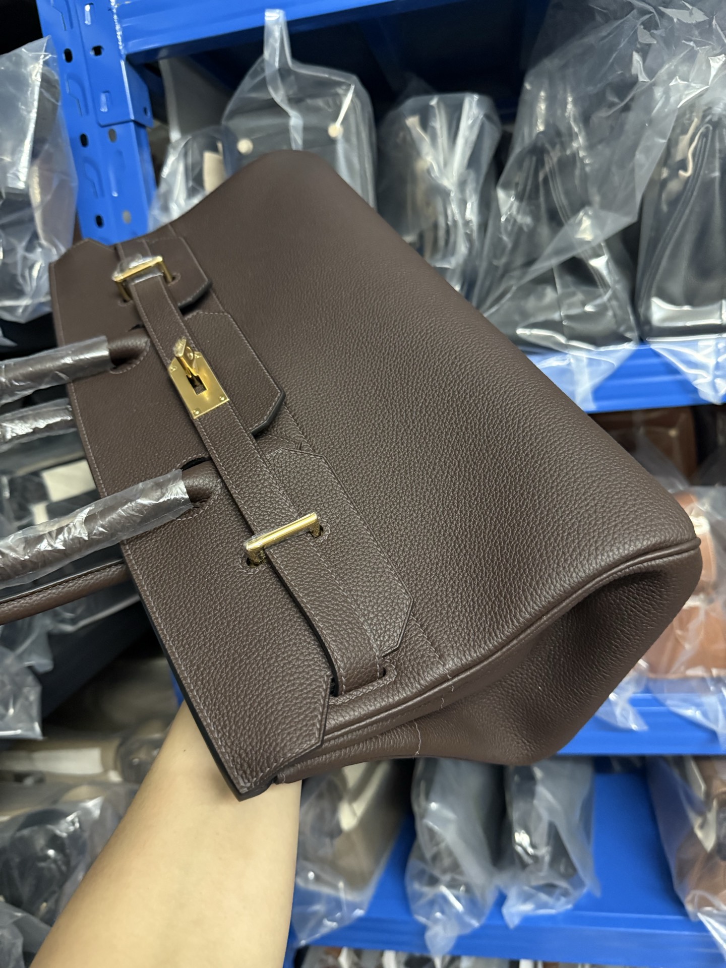 愛馬仕頂級高仿包 鉑金 42cm 原廠進口Togo皮【烏木色】金/銀扣的图片-高仿愛馬仕包包Hermes、高仿愛馬仕女包Hermes