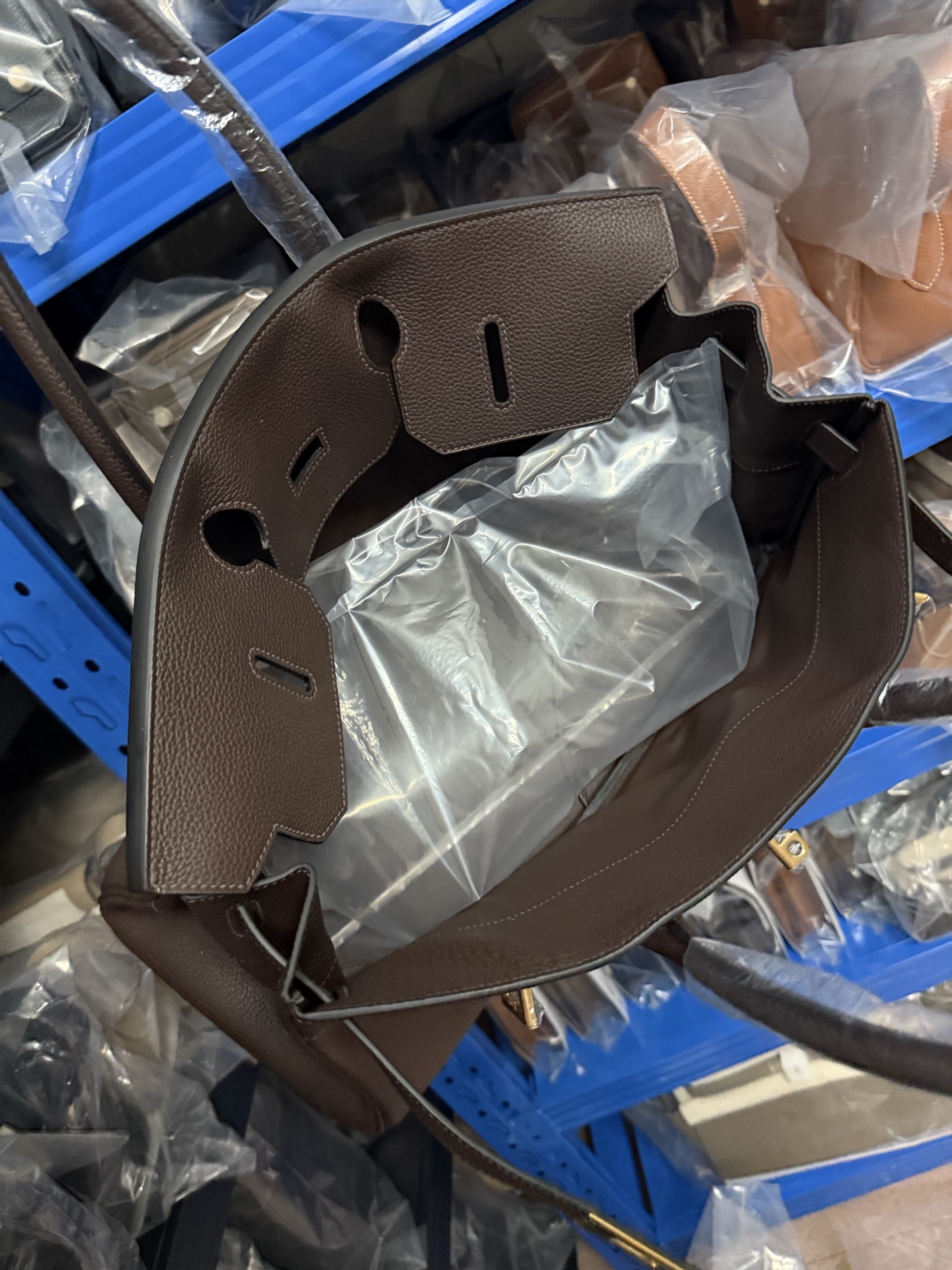 愛馬仕頂級高仿包 鉑金 42cm 原廠進口Togo皮【烏木色】金/銀扣的图片-高仿愛馬仕包包Hermes、高仿愛馬仕女包Hermes
