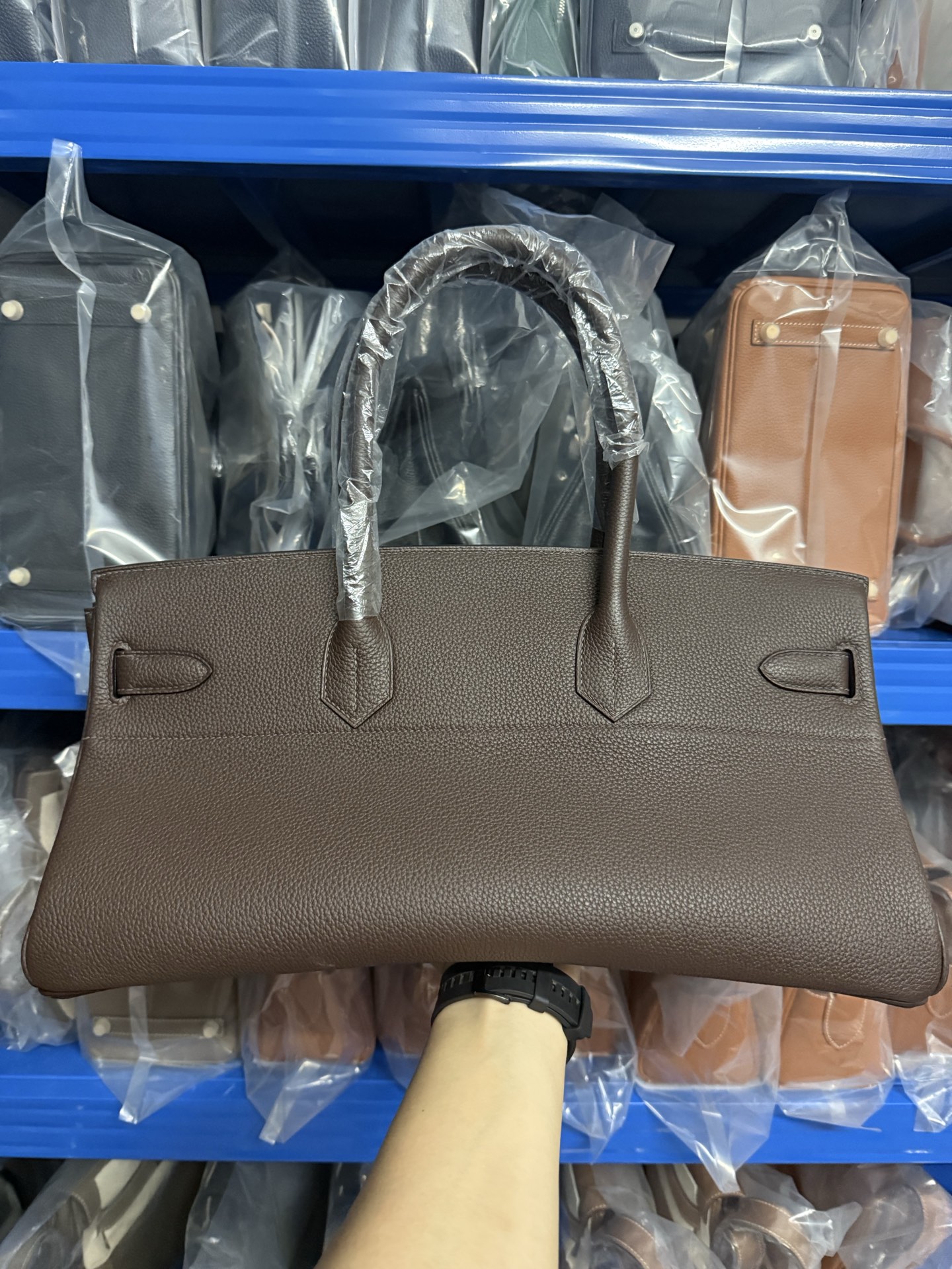 愛馬仕頂級高仿包 鉑金 42cm 原廠進口Togo皮【烏木色】金/銀扣的图片-高仿愛馬仕包包Hermes、高仿愛馬仕女包Hermes